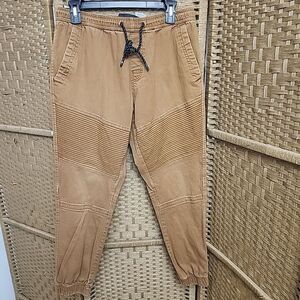 Tony Hawk Cargo Jogger Size Medium Ankle Pant Brown Tan Drawstring Skater Grunge